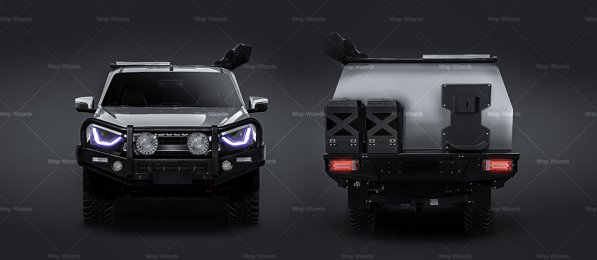 Isuzu D-max Highlander Double Cab 2022 with custom UTE toolbox - Truck/Pick-up Mockup