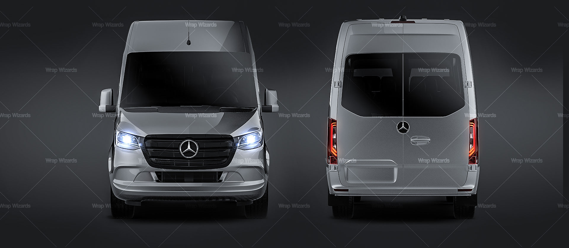 Mercedes Benz Sprinter panel/passenger van L3H2 with optional windows - Van Mockup