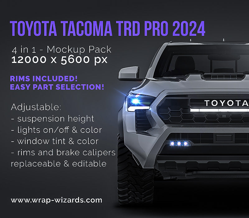 Toyota Tacoma TRD PRO double cab short bed 2024 - Truck/Pick-up Mockup