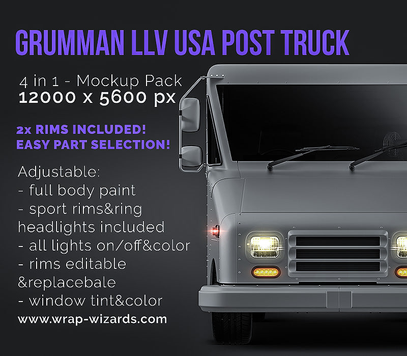 Grumman LLV USA Post Truck - Van Mockup