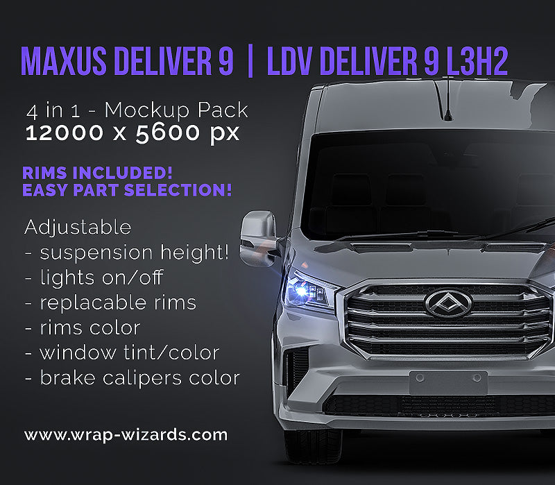 Maxus Deliver 9 | LDV Deliver 9 L3H2 - Van Mockup