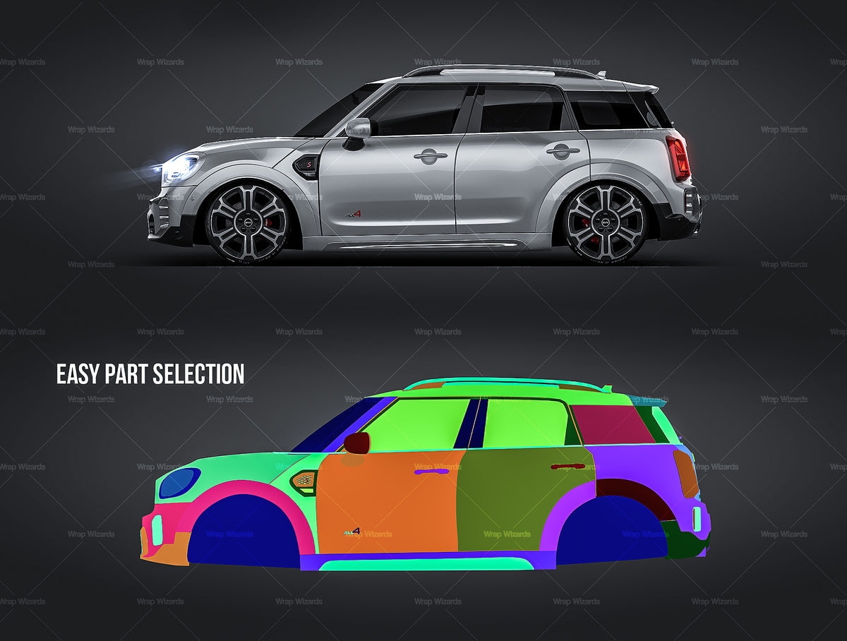 Mini Countryman S glossy finish - all sides Car Mockup Template.psd