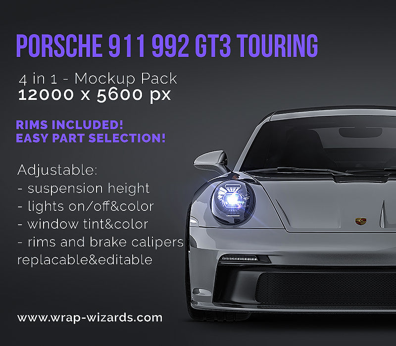 Porsche 911 992 GT3 Touring - Car Mockup