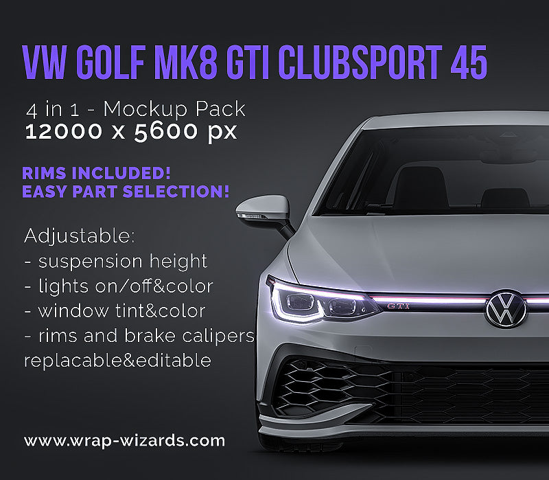 Volkswagen Golf MK8 VIII GTI Clubsport 45 - Car Mockup