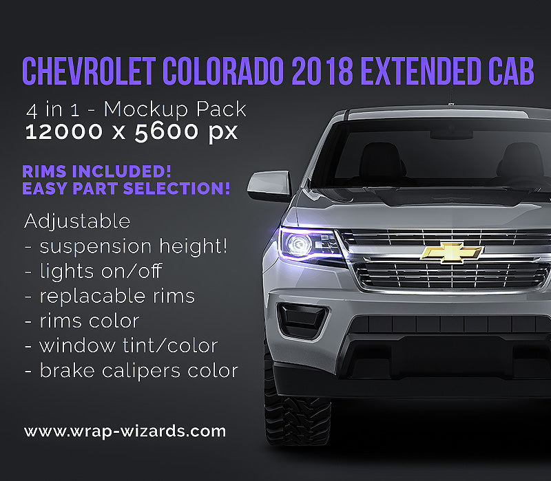 Chevrolet Colorado 2018 extended cab - Truck/Pick-up Mockup