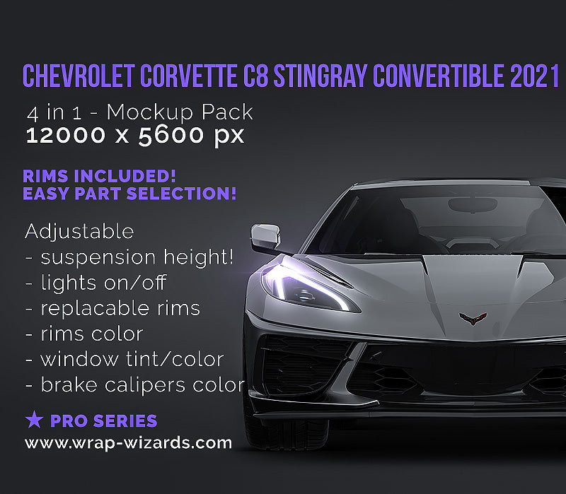 Chevrolet Corvette C8 Stingray Convertible 2021 - Car Mockup