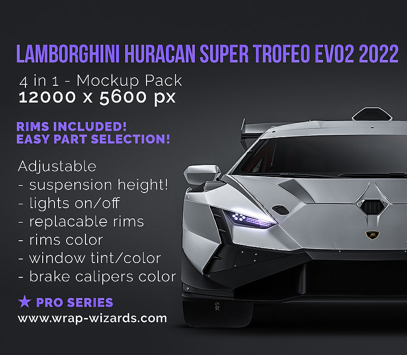 Lamborghini Huracan Super Trofeo Evo2 2022 - Car Mockup