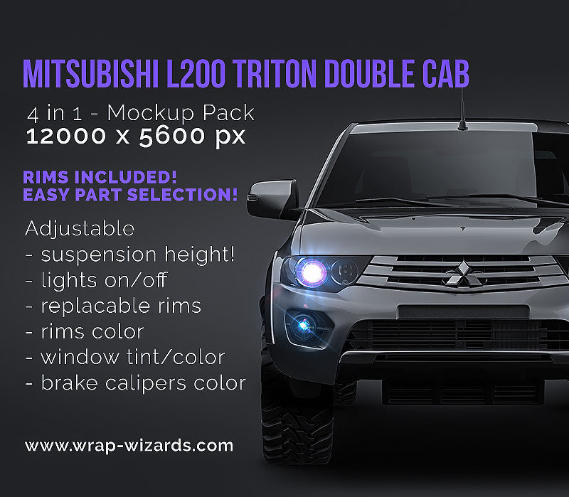 Mitsubishi L200 Triton Double Cab - Truck/Pick-up Mockup