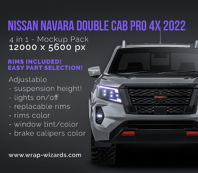 Nissan Navara Double Cab PRO 4X 2022 - Truck/Pick-up Mockup