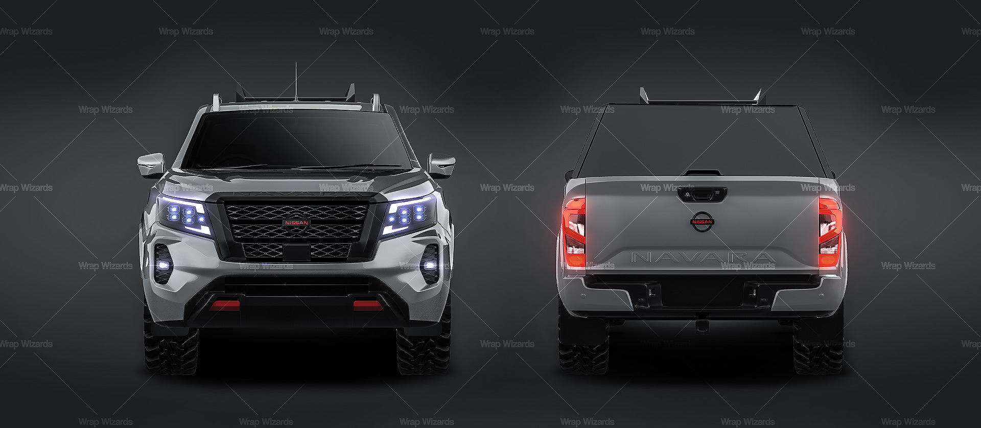 Nissan Navara Double Cab PRO 4X 2022 with canopy and racks  - Truck/Pick-up Mockup