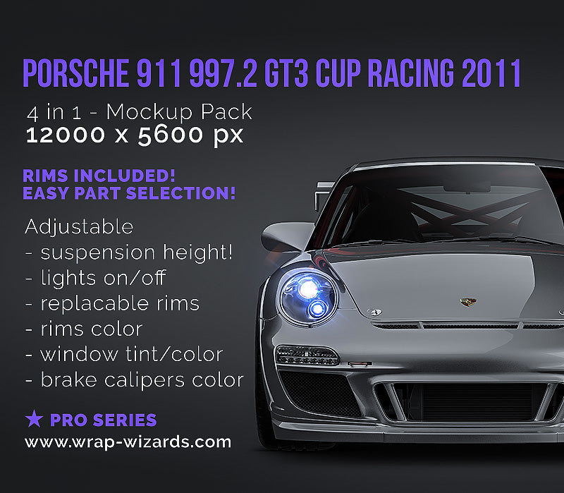Porsche 911 997.2 GT3 Cup Racing 2011 - Car Mockup