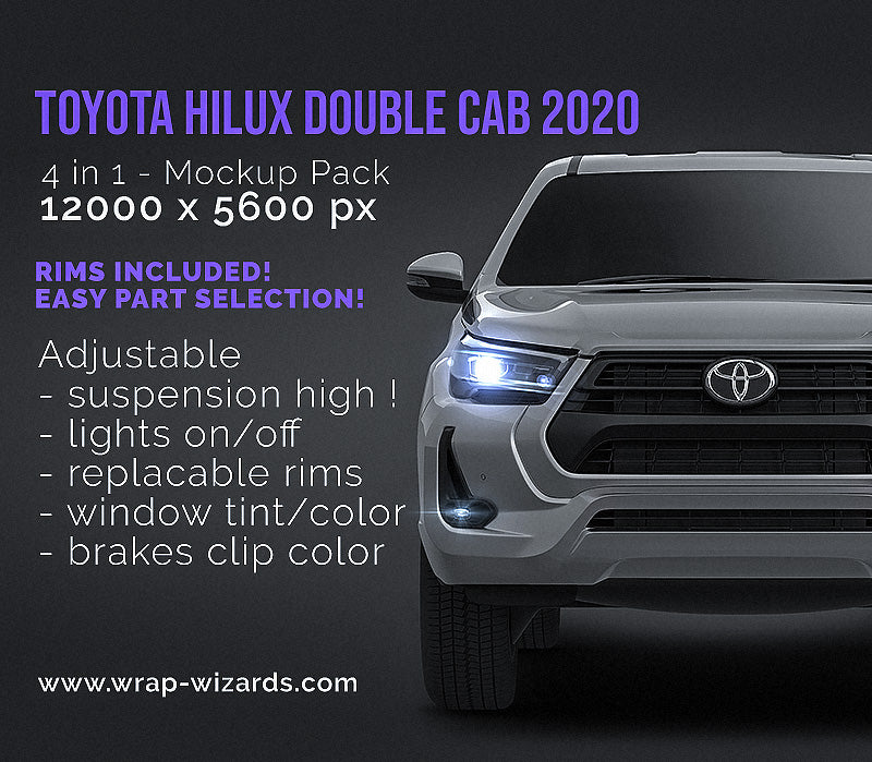Toyota Hilux Double Cab 2020 - Truck/Pick-up Mockup
