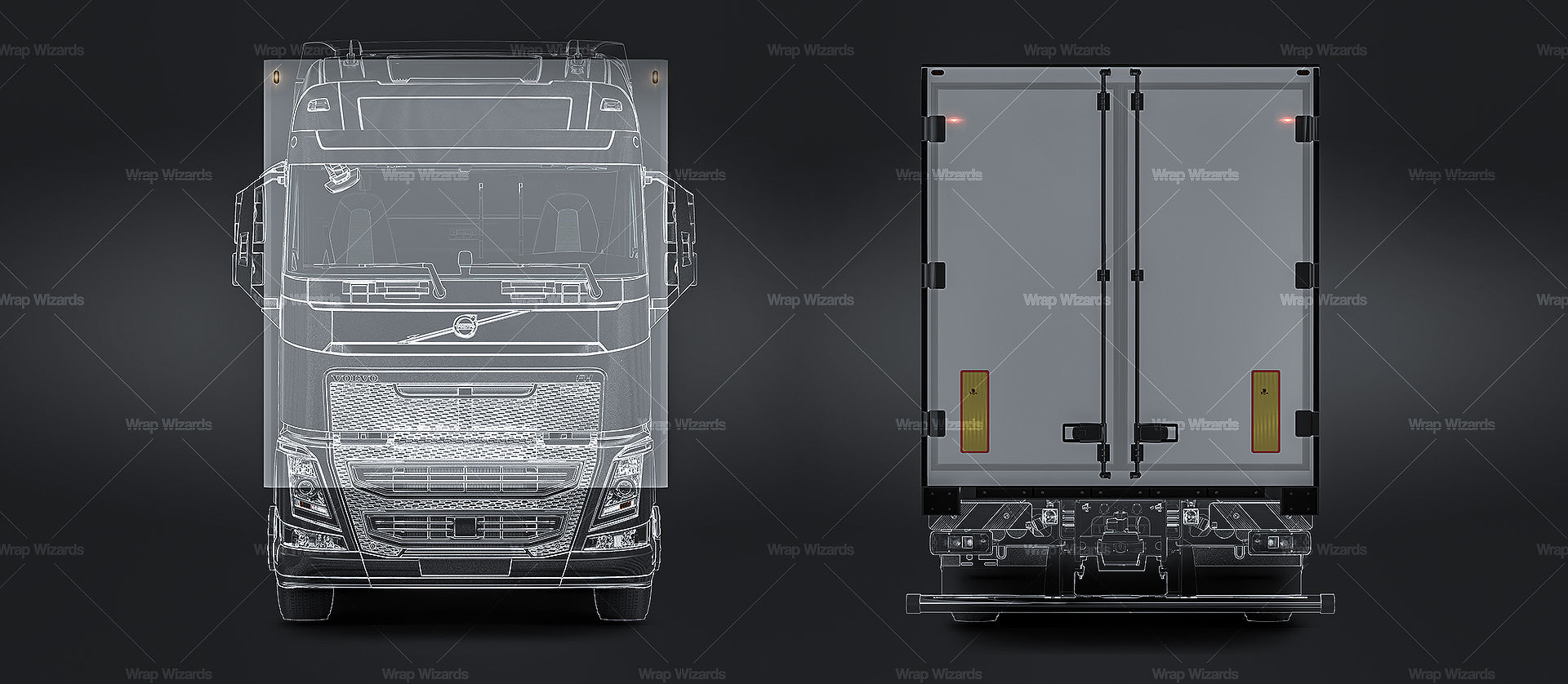 Box body for truck - Trailer Mockup