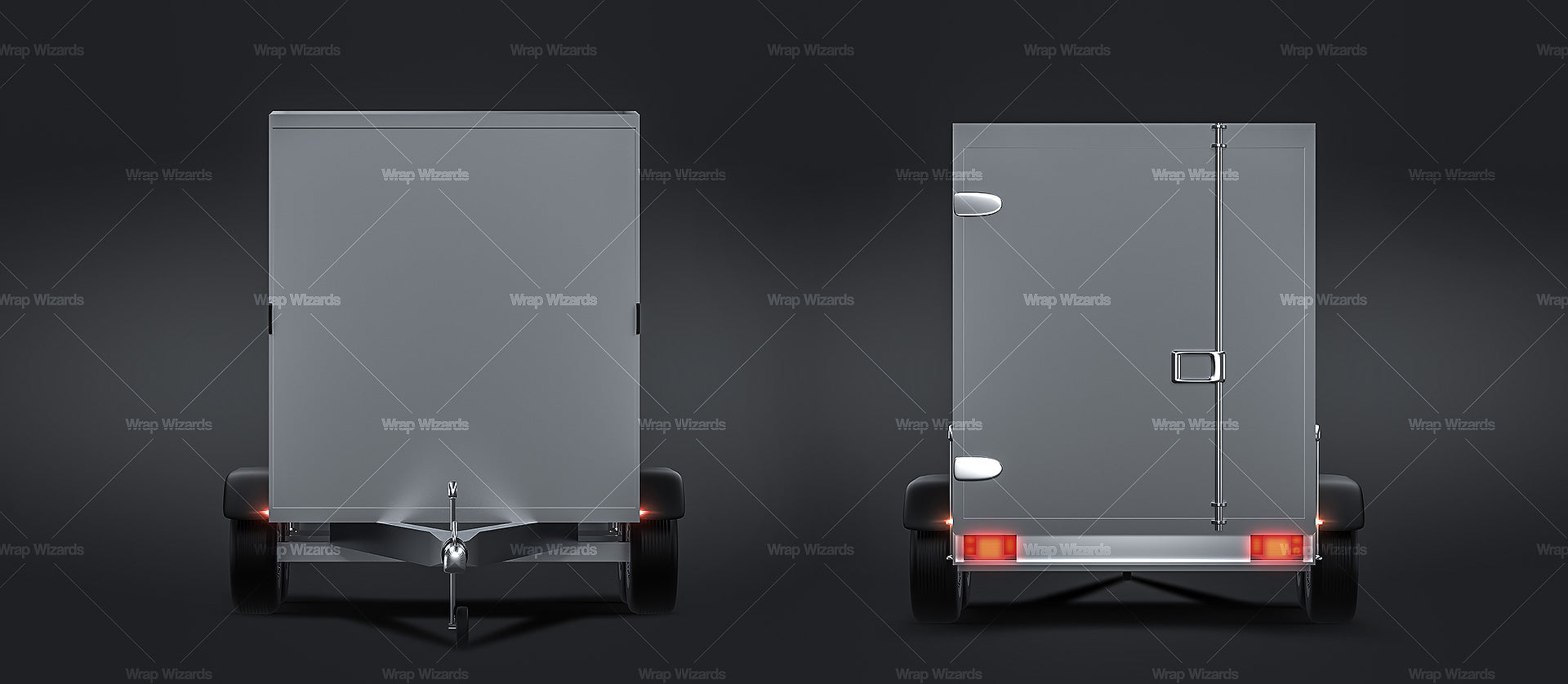 Car box trailer / Koffer / Anhänger - Trailer Mockup