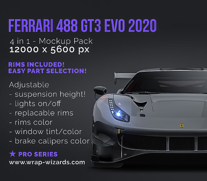 Ferrari 488 GT3 Evo 2020 - Car Mockup