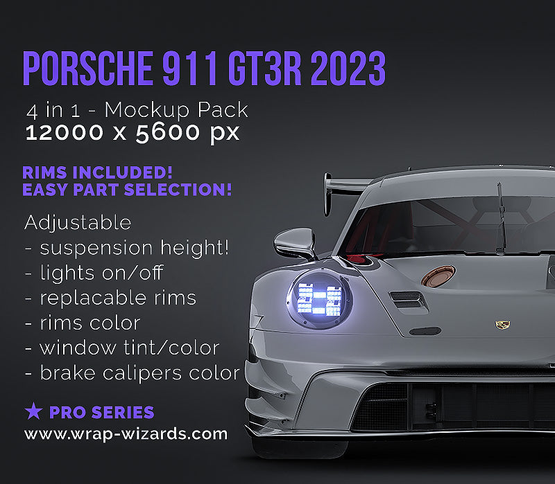 Porsche 911 GT3R 2023 - Car Mockup