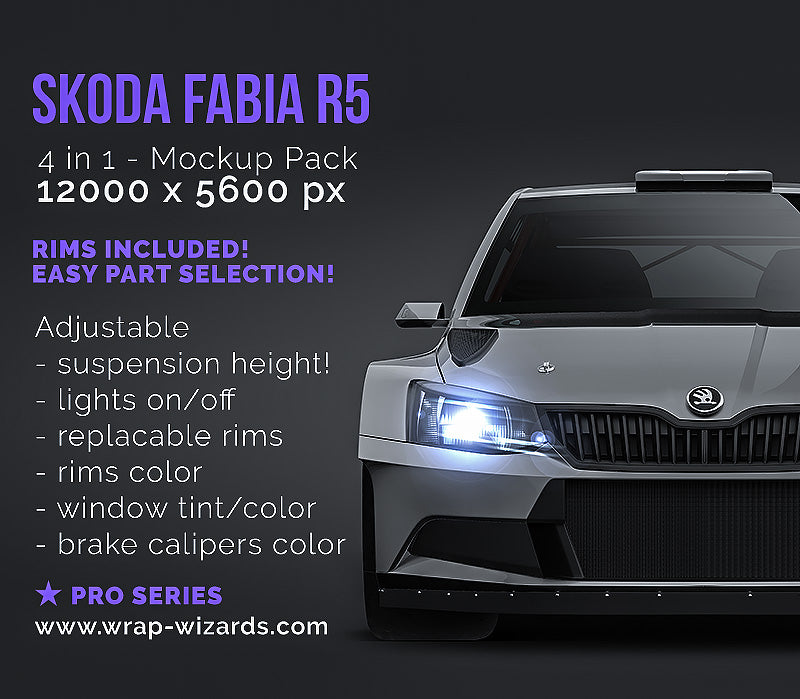 Skoda Fabia R5 2016 - Car Mockup