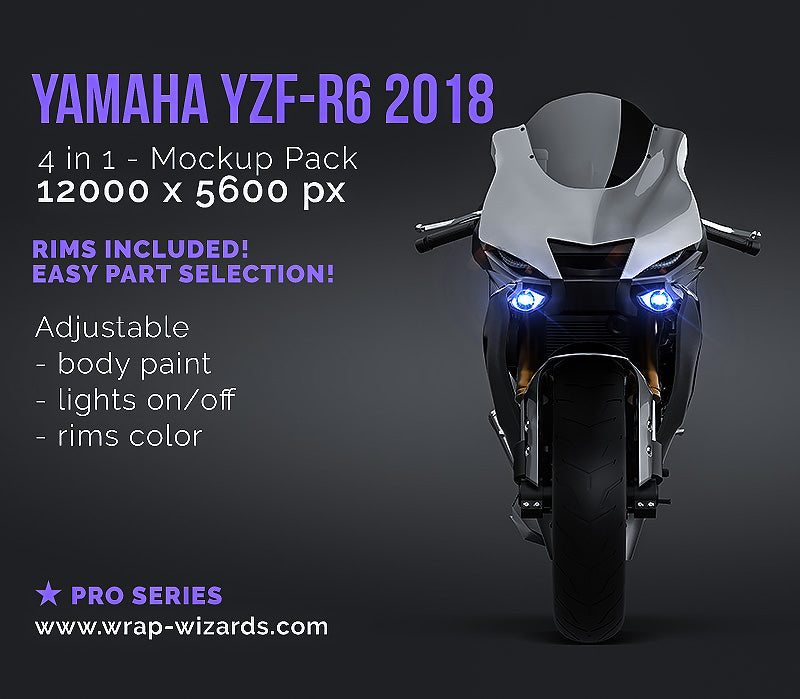 Yamaha YZF-R6 2018 - Motorcycle Mockup