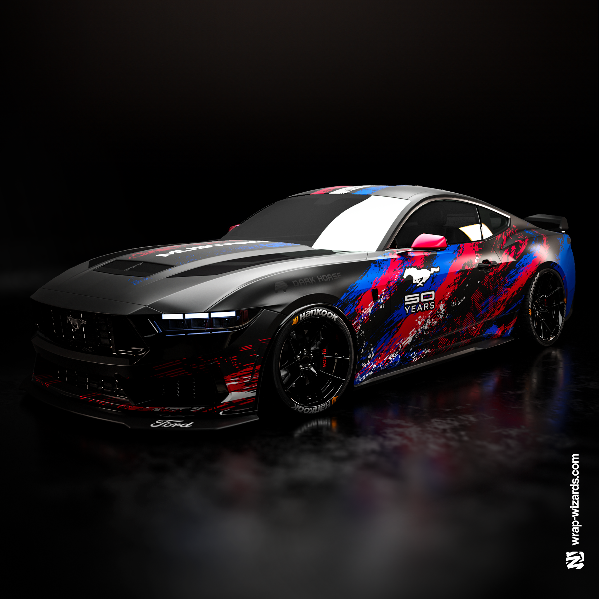 Design - Ford Mustang Blue&Red - READY TO PRINT FILES