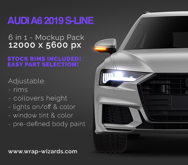 Audi A6 Avant S-line 2019 - Car Mockup
