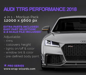 Premium car mockup for AUDI TTRS PERFORMANCE 2018 - ALL SIDES