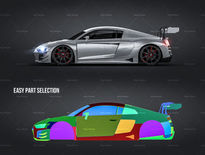 Audi R8 LMS GT3 glossy finish - all sides Car Mockup Template.psd