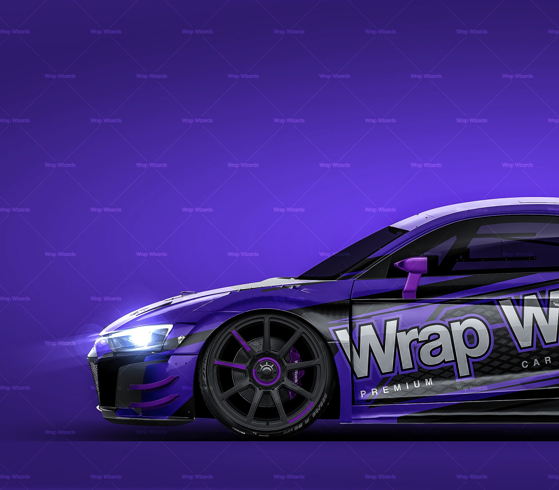 Audi R8 LMS GT3 glossy finish - all sides Car Mockup Template.psd