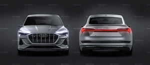 Audi e-tron S sportback satin matt finish - all sides Car Mockup Template.psd
