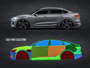Audi e-tron S sportback satin matt finish - all sides Car Mockup Template.psd