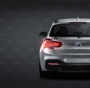 BMW 1-Series M140i F20 5-door satin matt finish - all sides Car Mockup Template.psd