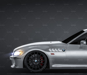 BMW Z3 Coupe E36/8 glossy finish - all sides Car Mockup Template.psd