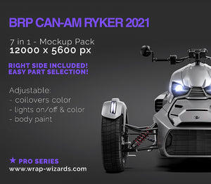 Premium motorcylce mockup for BRP CAN-AM RYKER 2021 ALL SIDES