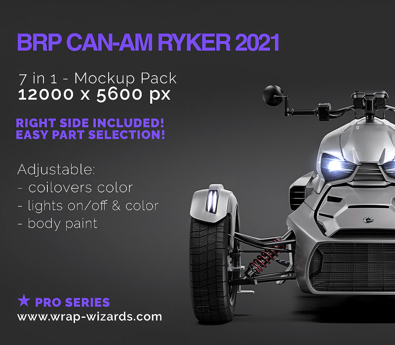 Premium motorcylce mockup for BRP CAN-AM RYKER 2021 ALL SIDES