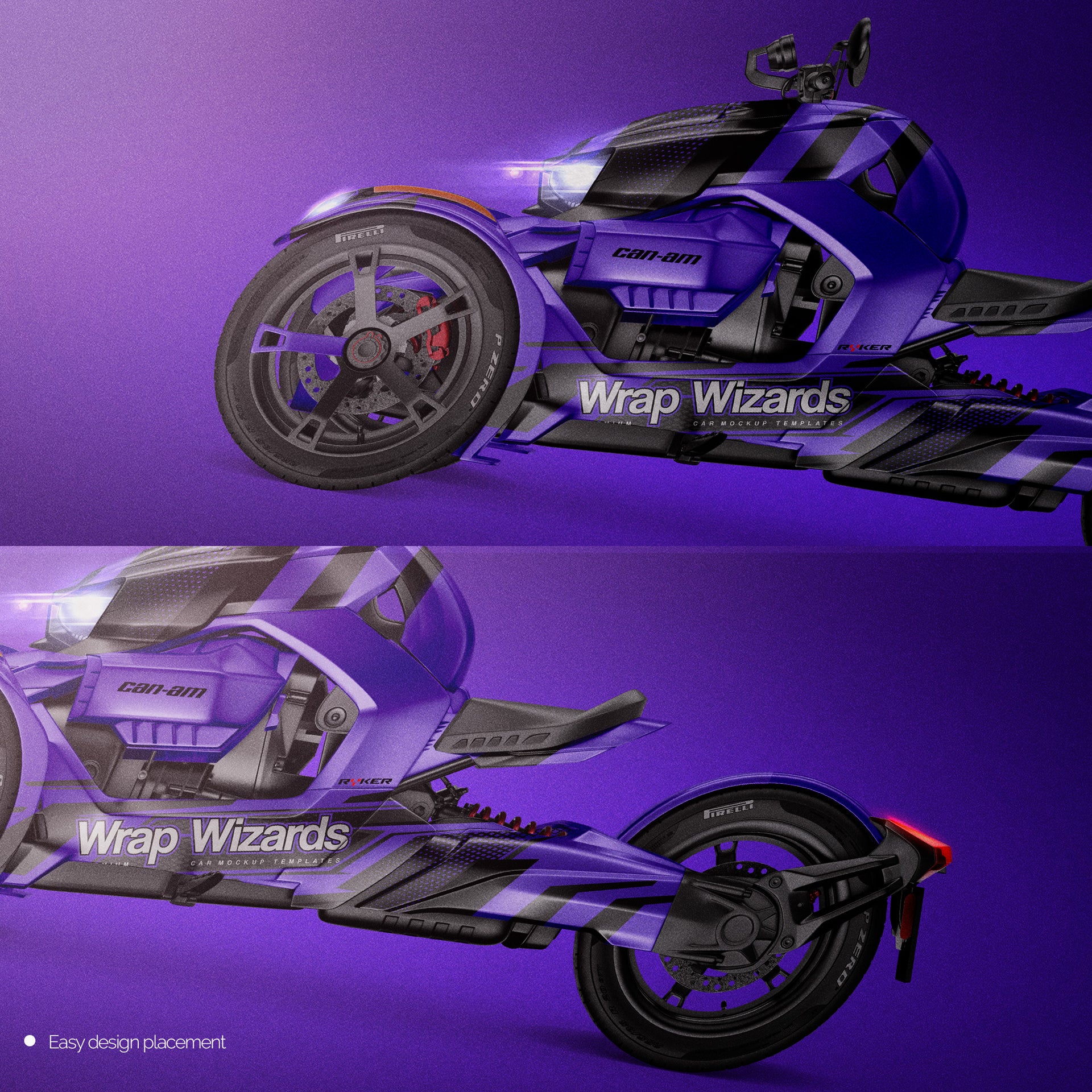 Premium motorcylce mockup for BRP CAN-AM RYKER 2021 ALL SIDES