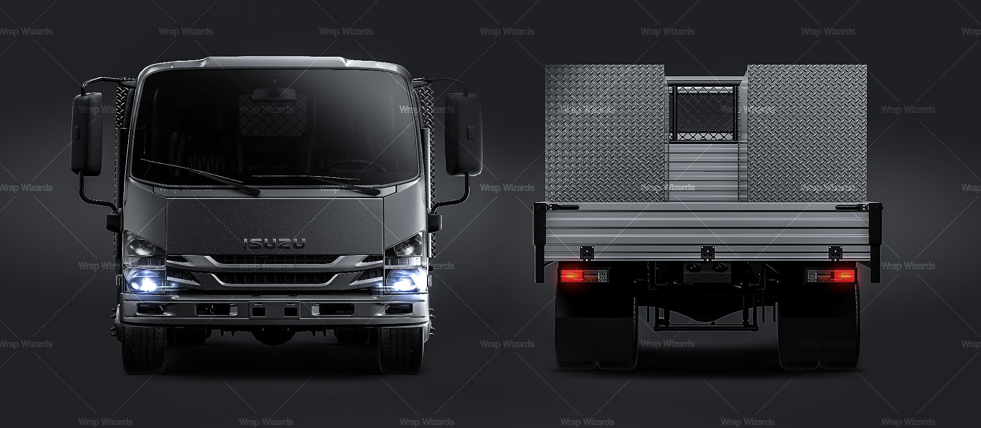 Isuzu NPS 300 truck single cab with alloy tray and toolboxes - Truck/Pick-up Mockup