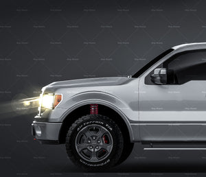 Ford F-150 Super Cab glossy finish - all sides Car Mockup Template.psd