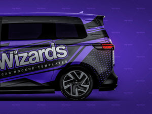 Volkswagen ID. Buzz personal van 2023 glossy finish - all sides Car Mockup Template.psd