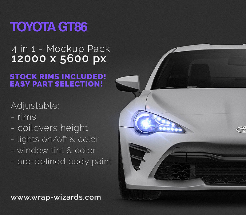 Toyota GT86 (matt) - Car Mockup