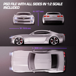 Premium car mockup for Chevrolet Camaro 2011