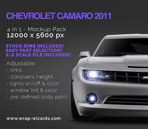 Premium car mockup for Chevrolet Camaro 2011