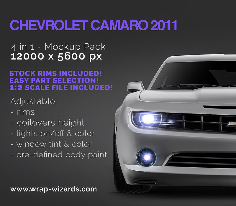 Premium car mockup for Chevrolet Camaro 2011