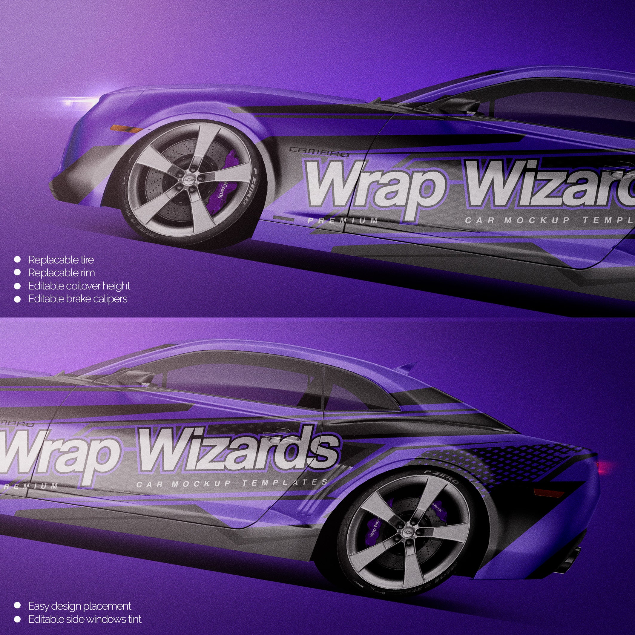 Premium car mockup for Chevrolet Camaro 2011