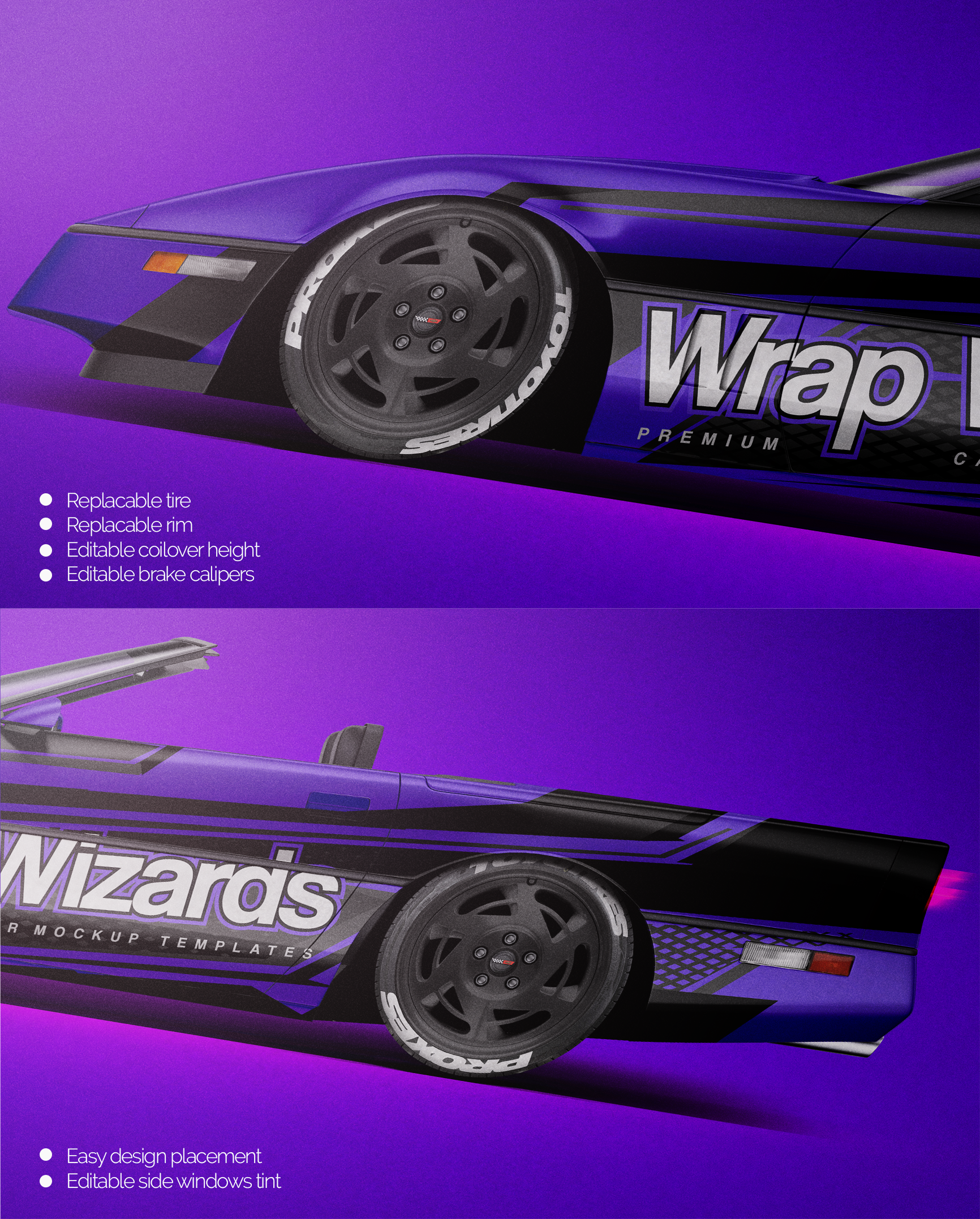 Chevrolet Corvette C4 CONVERTIBLE- Car Mockup