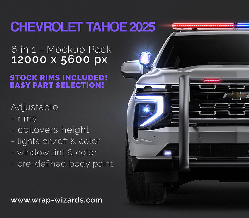 Chevrolet Tahoe 2025 Police Car - Car Mockup