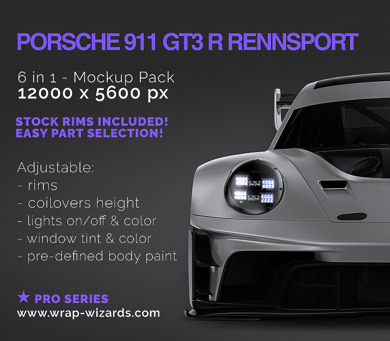 Porsche 911 GT3R Rennsport 2023 - Car Mockup