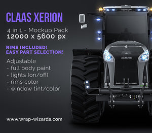 Claas Xerion tractor satin matt finish - all sides Car Mockup Template.psd