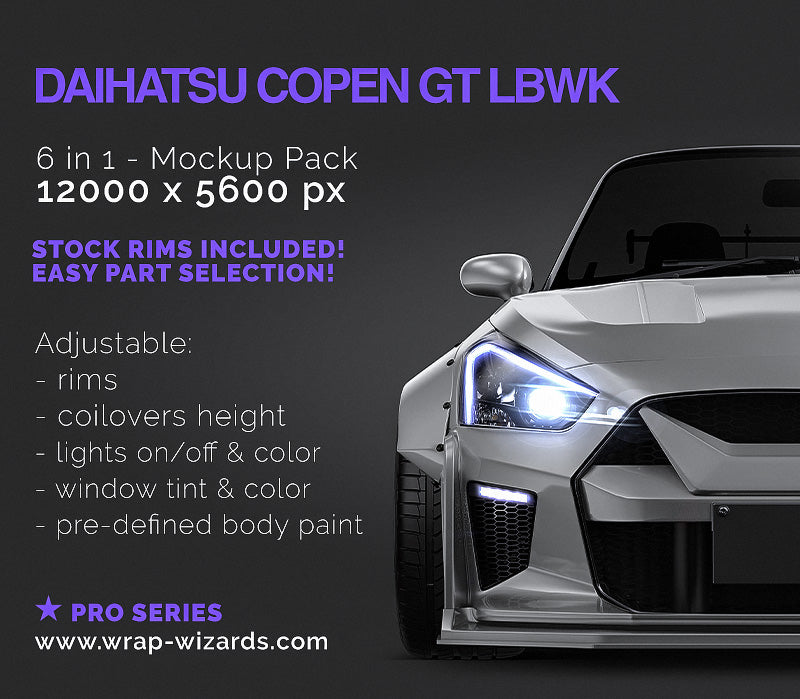 DAIHATSU COPEN GT LBWK - Car Mockup – Wrap-Wizards.com - Premium Car ...