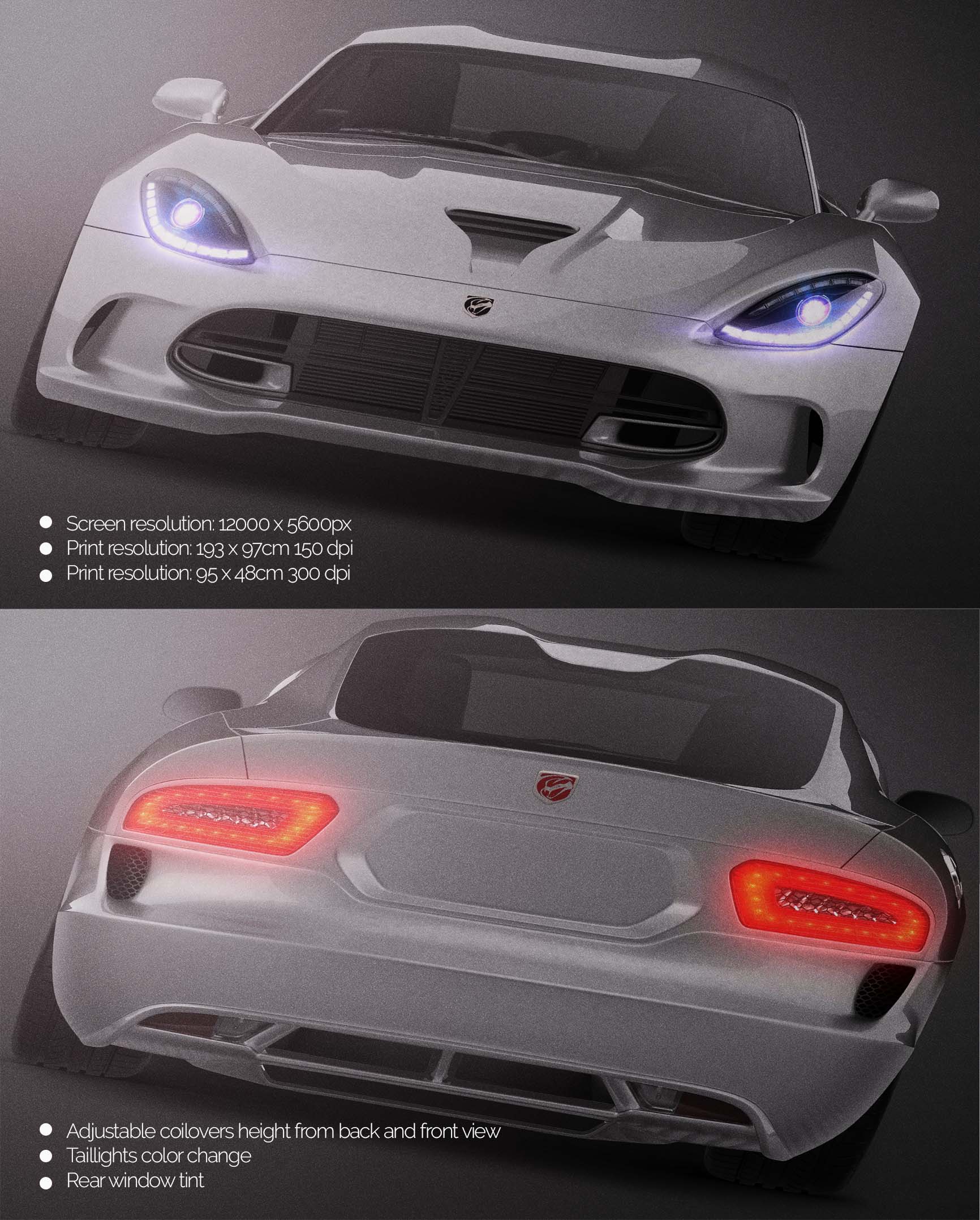 Dodge Viper GTS - Car Mockup