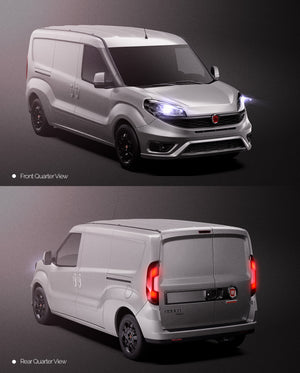 Premium van mockup for FIAT DOBLO CARGO MAXI ANGLE VIEWS