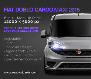 Premium van mockup for FIAT DOBLO CARGO MAXI FRONT VIEW